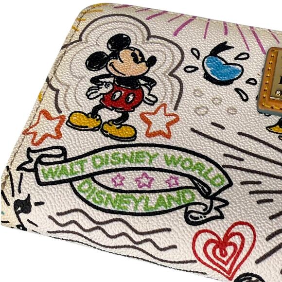 Disney Parks Dooney & Bourke White Sketch Long Wallet - Picture 7 of 16